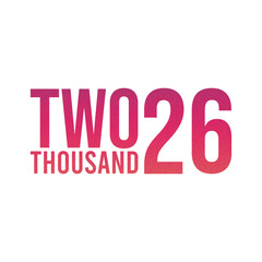 Abstract Grainy Gradient Year 2026 PNG Design. Isolated Modern New Year Future Concept Transparent Background
