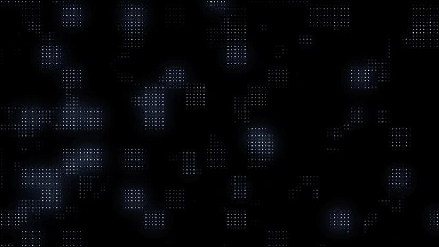 Digital mosaic pixel animation background. Digital square pattern. Seamless looping futuristic background.