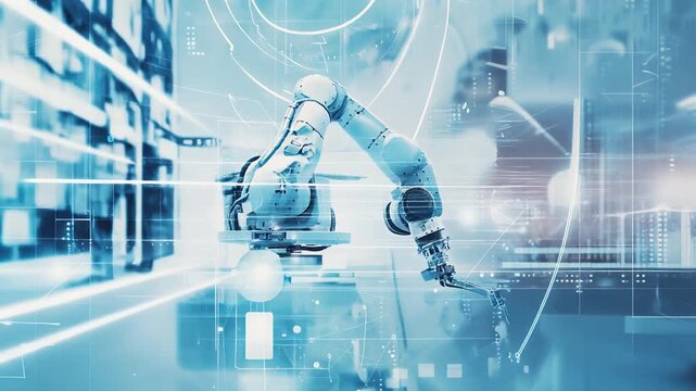 自動化作業を行う産業ロボットのイメージ映像