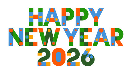 Happy New Year 2026: A vibrant and colorful design, celebrating the start of a new year, filled with hope, joy, and anticipation for the future. 