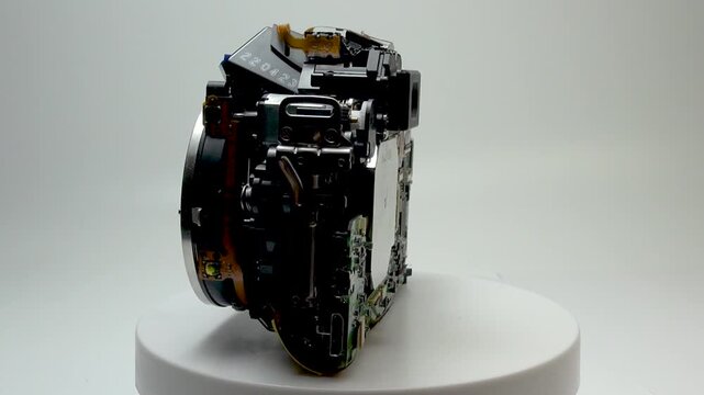 A digital camera in a half-disassembled state