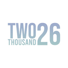 Abstract Grainy Gradient Year 2026 PNG Design. Isolated Modern New Year Future Concept Transparent Background
