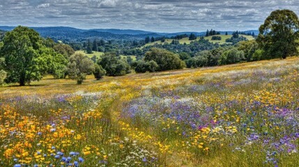 Colorful Wildflower Meadow Landscape