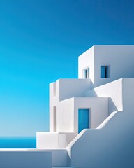 White Architecture On Greek Island With Blue Sky