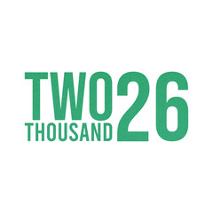 Abstract Grainy Gradient Year 2026 PNG Design. Isolated Modern New Year Future Concept Transparent Background
