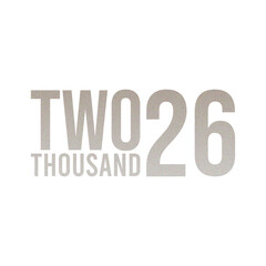 Abstract Grainy Gradient Year 2026 PNG Design. Isolated Modern New Year Future Concept Transparent Background
