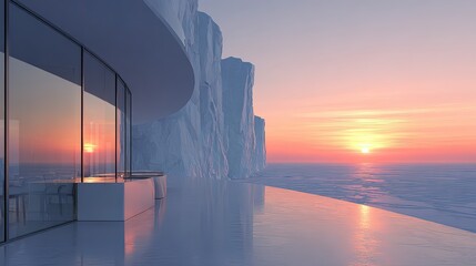 Modern Architectural Exterior Sunset View