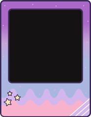 aesthetic gradient photo frame with stars