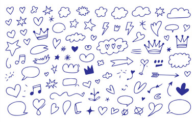 Obraz premium Hand-drawn doodle elements offer creative freedom for unique designs and playful projects, adding a whimsical touch to your next creation now!