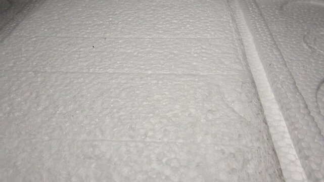 White foam plastic material, close-up