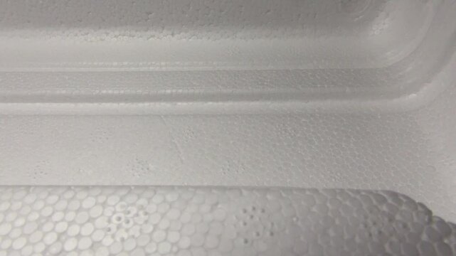 White foam plastic material, close-up