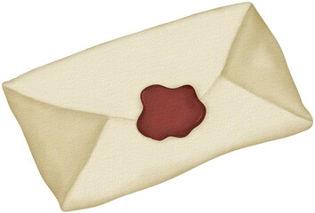 Watercolor Envelope With Wax Seal