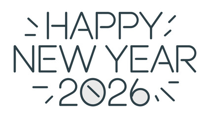 Happy New Year 2026: Elegant and modern design wishing everyone a joyful New Year in 2026.