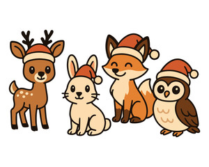 A funny vector illustration set of cartoon dog characters and farm animals