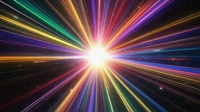 多色の光が広がる鮮やかで幻想的な壁紙背景パーティクル