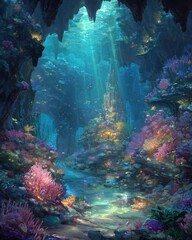 Fototapeta premium Pristine Underwater Coral Cityscape