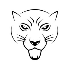 Minimal Black Panther Head Vector Icon.