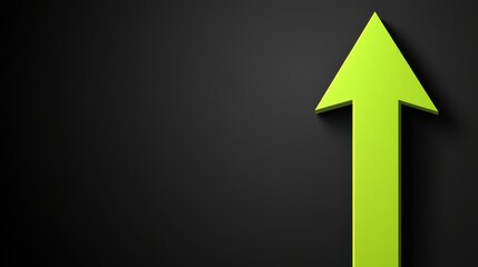A large green arrow pointing upward contrasts against a dark background, symbolizing direction and growth.