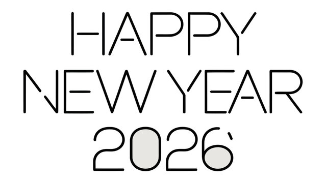 Happy New Year 2026: A minimalist greeting for the new year, conveying the message of looking forward to the future.