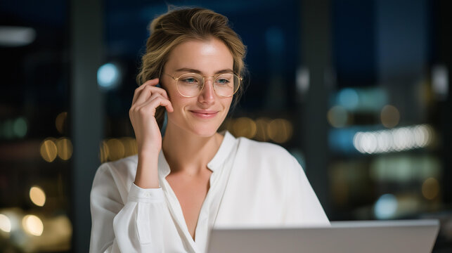 A team leader working remotely on a laptop during a crisis, coordinating video calls across time zones while pivoting strategies overnight — digital agility, global coordination, and adaptive - Powered by Adobe