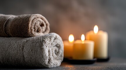 spa still life with candles