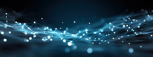 Technology Communication Lines with Blue Glow