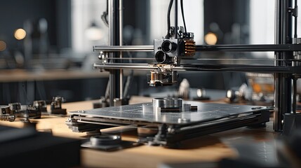 Modern 3D Printing Workspace with Precision Machinery