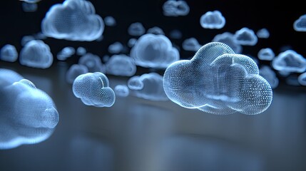 Blue Cloud Computing Visualization with Technology Icons