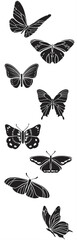 Butterflies Vector Pack – Beautiful Hand-Drawn Butterfly Illustrations, Colorful Insect Clipart, Nature-Inspired Designs for Greeting Cards, Posters, Invitations, Logos, and Creative Projects
