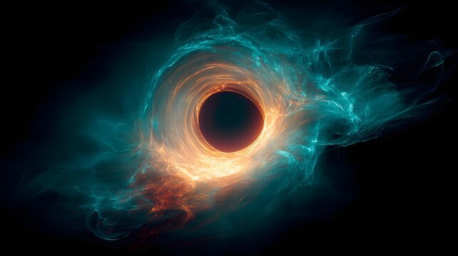 Brilliant plasma and gas illuminate the event horizon of a cosmic singularity against deep space