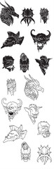 Freaks Vector Pack – Weird and Wacky Cartoon Monster Characters, Strange Creatures, Odd Faces, and Fun Horror-Themed Illustrations for Stickers, Posters, Comics, T-Shirts, and Creative Design Projects