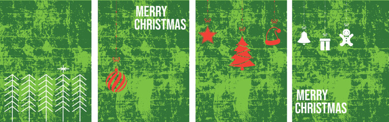 Christmas and new year s greetings with festive decorations on green background