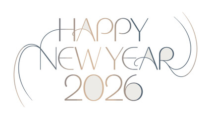 New Year 2026 Celebration: A stylish and elegant design, heralding the arrival of 2026, perfect for festive cards, greetings and seasonal promotions.
