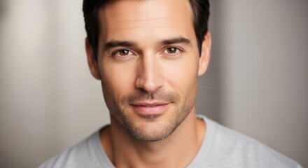 Obraz premium Close-up Portrait of a Confident Man with Well-Groomed Appearance