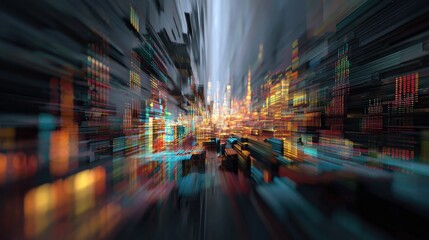 abstract futuristic financial data visualization