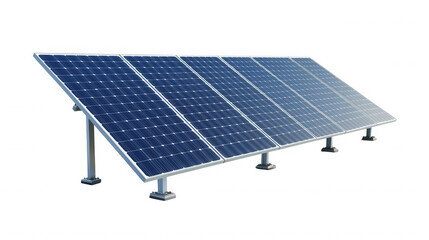 A set of solar panels on a black background angled to the right on transparent background