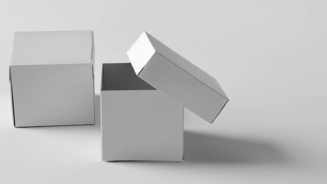 White cardboard boxes isolated objects for packaging and product presentation