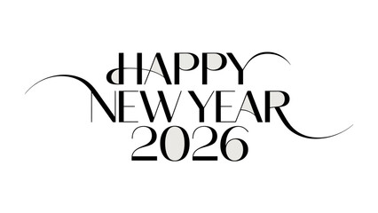 New Year 2026: Elegant typography spells out the welcoming words of Happy New Year 2026 with a touch of elegance and anticipation, perfect for new beginnings.
