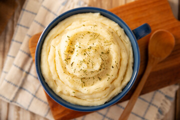 Mashed Potatoes. A classic side dish made with mashed boiled potatoes, often used to accompany various dishes; an easy and practical recipe that is very popular.
