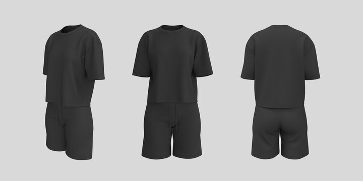Women&rsquo;s Oversized Short Sleeve T-Shirt and Drawstring Shorts Active Set