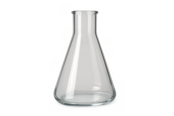Erlenmeyer flask displaying transparency and empty interior, ready for chemistry experiments and scientific research