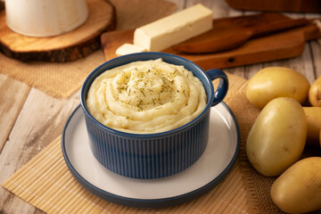 Mashed Potatoes. A classic side dish made with mashed boiled potatoes, often used to accompany various dishes; an easy and practical recipe that is very popular.