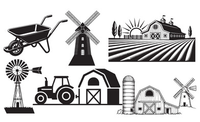 farmer vector silhouette Clip Art Graphics