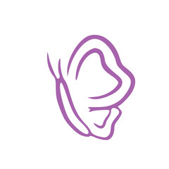 Cute butterfly side view handdrawn minimal simple line art illustration