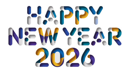 Happy New Year 2026: A vibrant and colorful design spells out Happy New Year 2026, celebrating the fresh start and anticipation for the coming year.