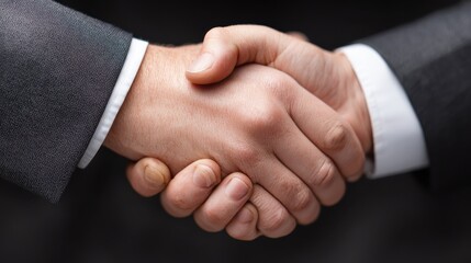 Obraz premium closeup handshake of two businesspeople
