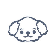 Round puppy face charming handdrawn minimal soft line art illustration