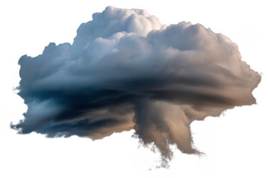 Dramatic Cumulonimbus Cloud Formation isolated on a transparent background