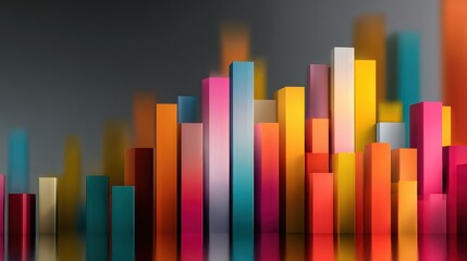 abstract colorful bar graph showing business growth and financial success with data analysis and market trends for corporate presentation and website