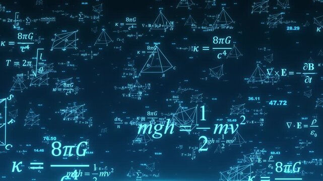 Background of the digital formula for particle concept - Powered by Adobe
